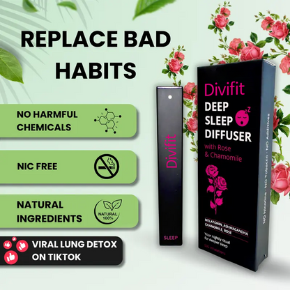 Divifit™ Deep Sleep & Lung Detox Diffuser & Chamomile for Body Detoxification & Tongue Air Freshening Nic-Free Natural