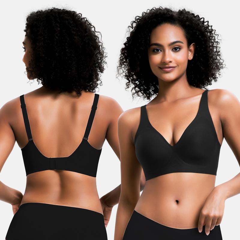 💜LAST DAY-50% OFF💜 Seamless Deep V Wireless Bra – Comfort & Natural Lift Deep V Everyday Bras