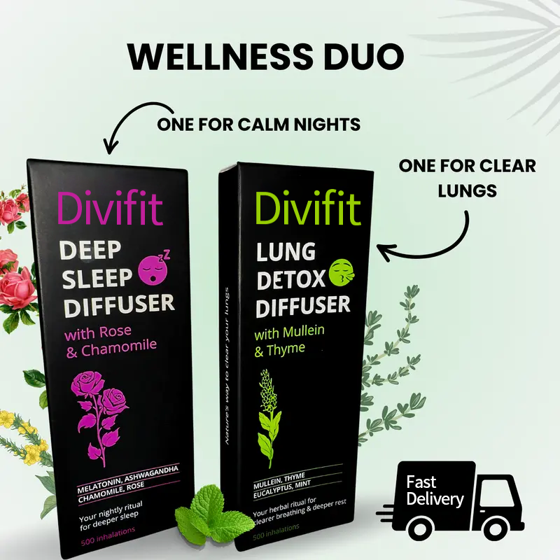 Divifit™ Deep Sleep & Lung Detox Diffuser & Chamomile for Body Detoxification & Tongue Air Freshening Nic-Free Natural